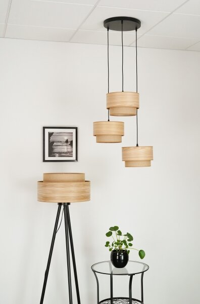 Brilagi - Lampadario a cavo MONTANA BOHO 3xE27/15W/230V marrone/nero