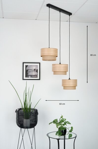 Brilagi - Lampadario a cavo MONTANA BOHO 3xE27/15W/230V marrone/nero