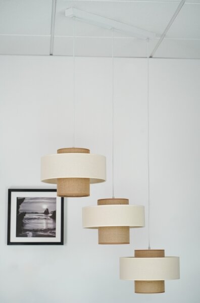 Brilagi - Lampadario a sospensione con filo DALLAS 3xE27/15W/230V marrone/color crema/bianco