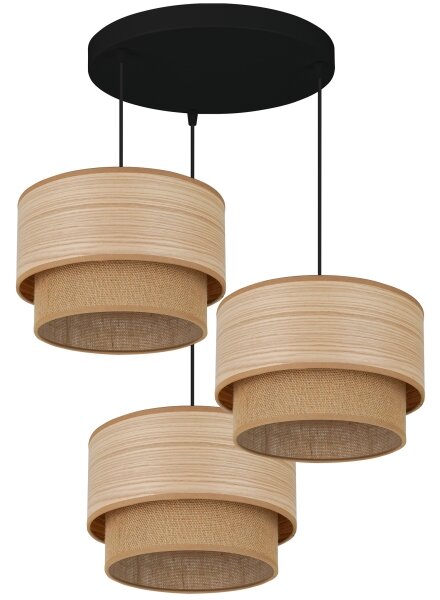 Brilagi - Lampadario a cavo MONTANA BOHO 3xE27/15W/230V marrone/nero