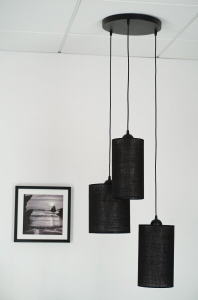Brilagi - Lampadario a cavo TUBES 3xE27/15W/230V nero