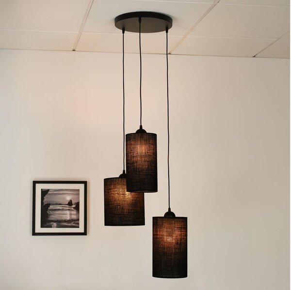 Brilagi - Lampadario a cavo TUBES 3xE27/15W/230V nero