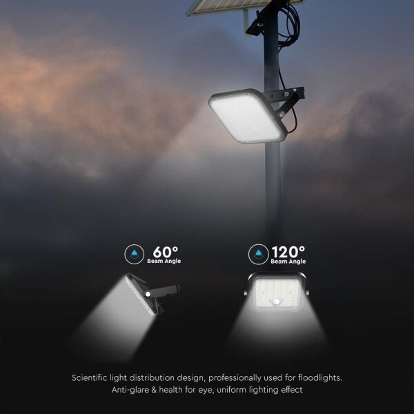 Faretto solare LED dimmerabile 10W 3,7V 4000/6000K IP65 con sensore + DO