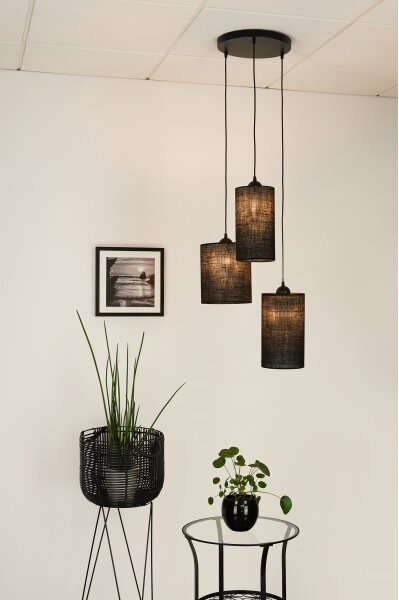 Brilagi - Lampadario a cavo TUBES 3xE27/15W/230V nero