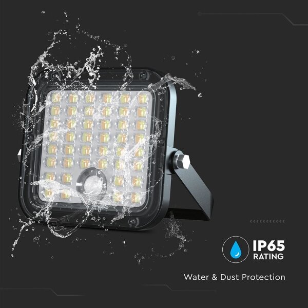 Faretto solare LED dimmerabile 10W 3,7V 4000/6000K IP65 con sensore + DO