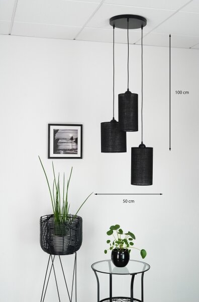 Brilagi - Lampadario a cavo TUBES 3xE27/15W/230V nero