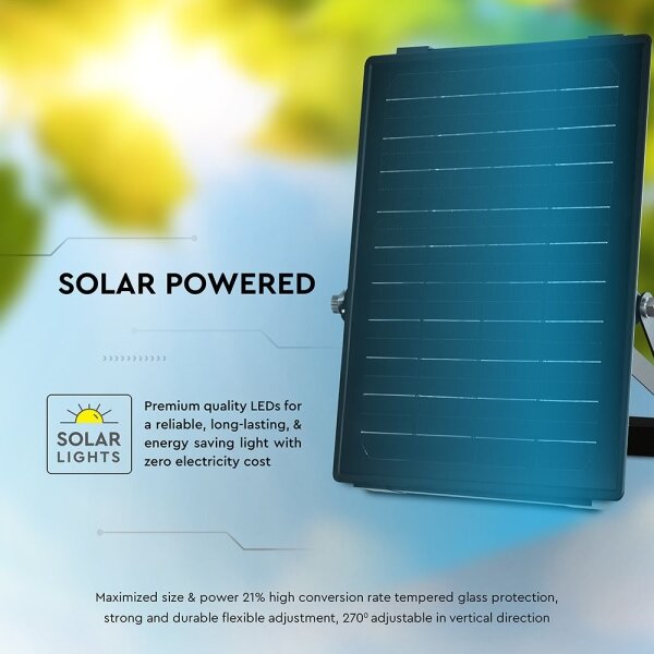 Faretto solare LED dimmerabile 10W 3,7V 4000/6000K IP65 con sensore + DO