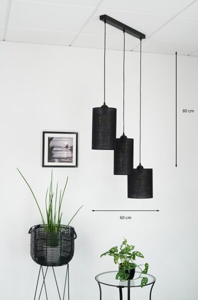 Brilagi - Lampadario a cavo TUBES 3xE27/15W/230V nero