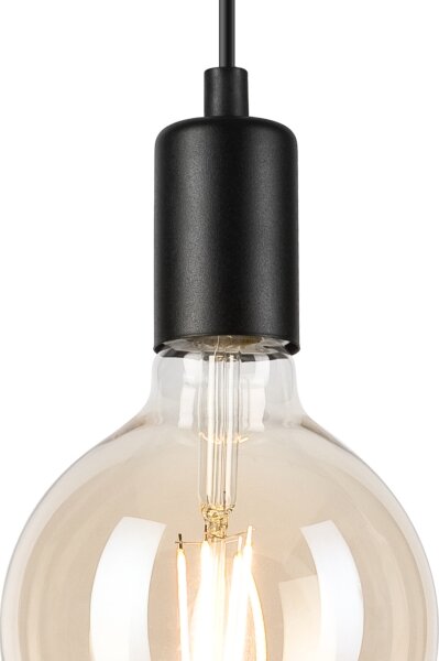 Lampadario a sospensione con filo ASTRID 1xE27/60W/230V opaco nero