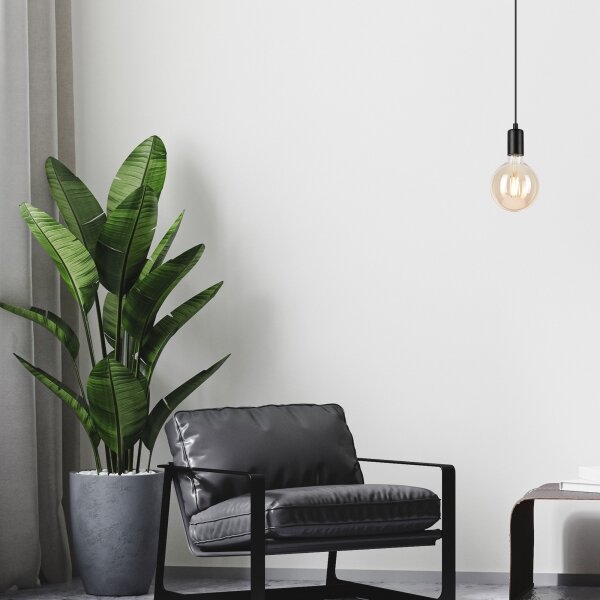 Lampadario a sospensione con filo ASTRID 1xE27/60W/230V opaco nero
