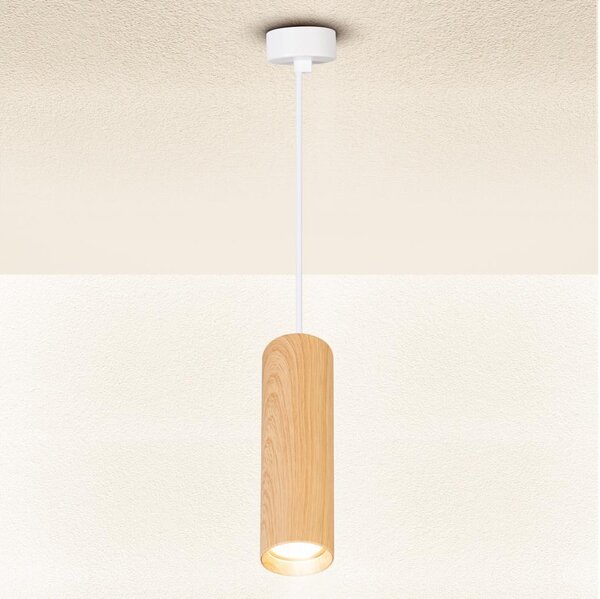 Brilagi - Lampadario a sospensione con filo SELE 1xGU10/30W/230V bianco/decorazioni in rovere