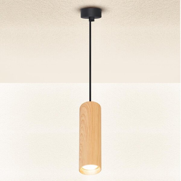 Brilagi - Lampadario a sospensione con filo SELE 1xGU10/30W/230V nero/decorazioni in rovere