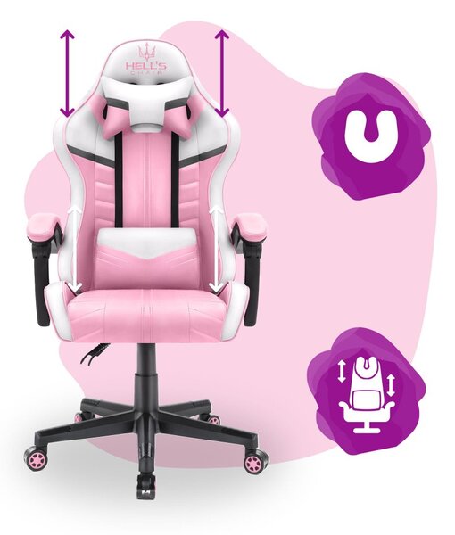 Sedia da gioco per bambini HC - 1004 bianco e rosa