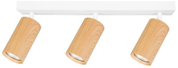 Brilagi - Faretto SELE 3xGU10/30W/230V bianco/decorazioni in rovere