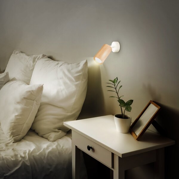 Brilagi - Faretto SELE 1xGU10/30W/230V bianco/decorazioni in rovere