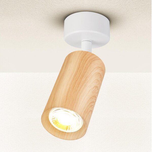 Brilagi - Faretto SELE 1xGU10/30W/230V bianco/decorazioni in rovere