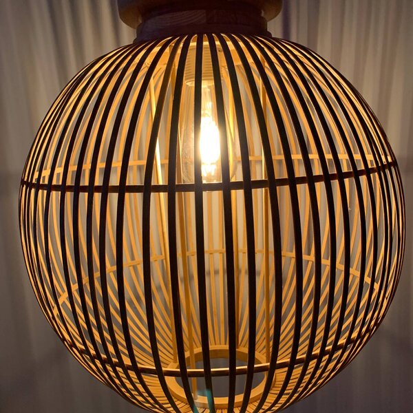 Globo Lampada a sospensione Hildegard in bambù, Ø 30 cm
