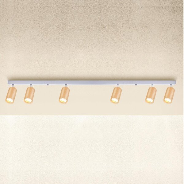 Brilagi - Faretto SELE 6xGU10/30W/230V bianco/decorazioni in rovere