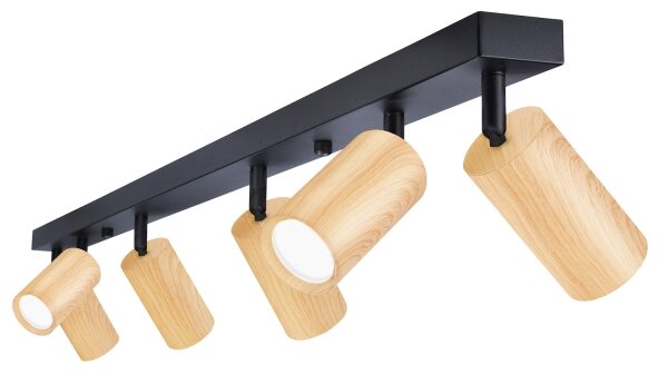 Brilagi - Faretto SELE 6xGU10/30W/230V nero/decorazioni in rovere