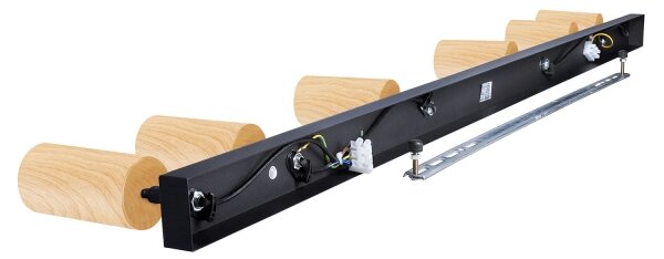 Brilagi - Faretto SELE 6xGU10/30W/230V nero/decorazioni in rovere
