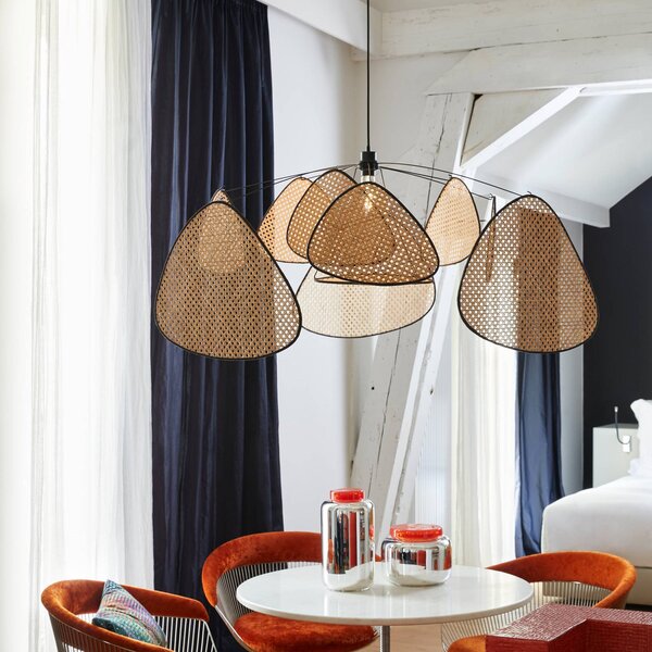 MARKET SET Lampada a sospensione Screen XL, dimmerabile, Legno chiaro, Soggiorno / Sala da pranzo, Legno, Design, Lampada a sospensione