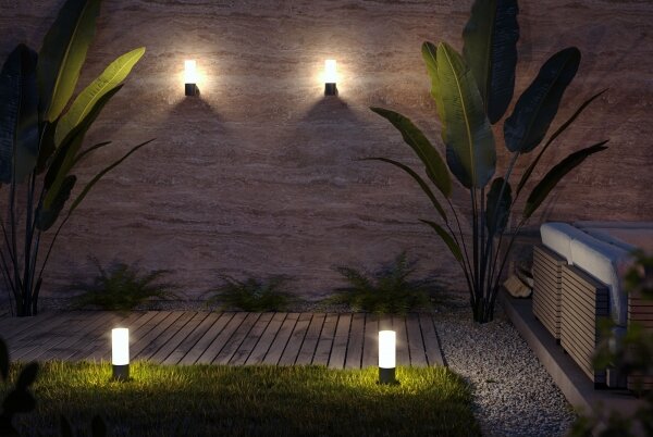 Maytoni O418FL-01B - Lampada da esterno WILLIS 1xE27/60W/230V 30 cm IP54 nero