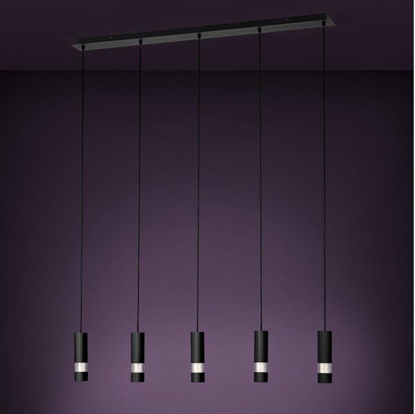 Eglo 39706 - Lampadario LED a sospensione con filo BERNABETA 5xGU10/4,6W/230V nero
