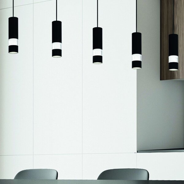 Eglo 39706 - Lampadario LED a sospensione con filo BERNABETA 5xGU10/4,6W/230V nero