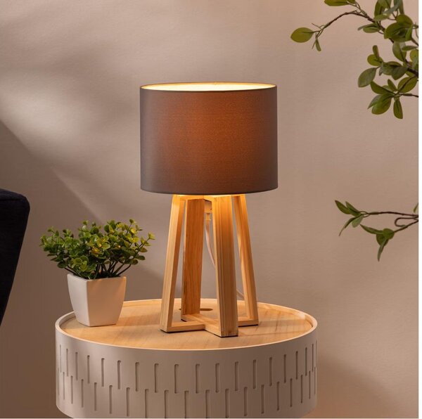 Atmosphera - Lampada da tavolo MOLU 1xE27/25W/230V pino/grigio