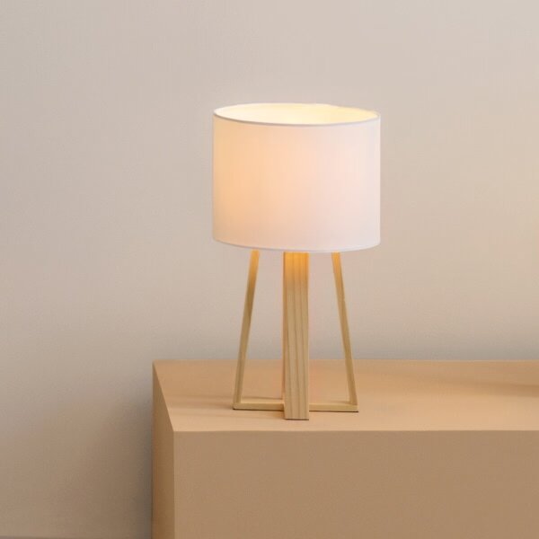 Atmosphera - Lampada da tavolo MOLU 1xE27/25W/230V pino/bianco