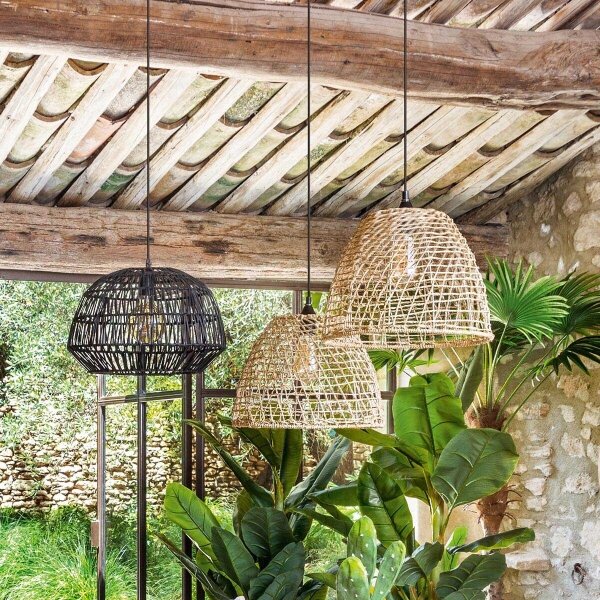 Atmosphera - Lampadario a sospensione con filo JADA 1xE27/40W/230V rattan
