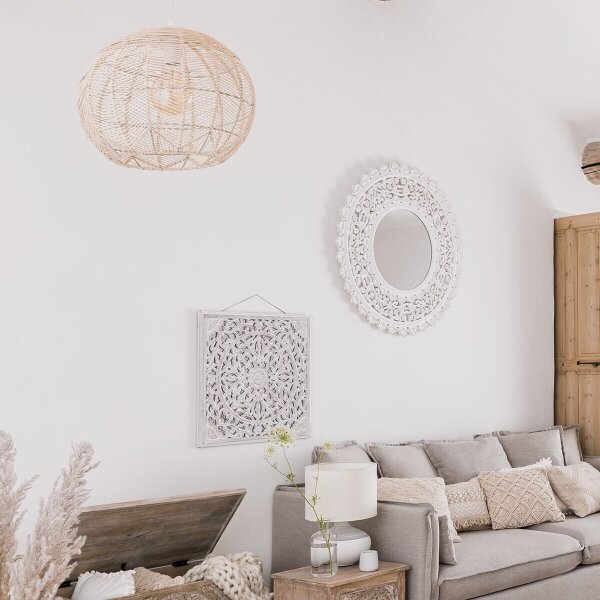 Atmosphera - Lampadario a sospensione con filo KITA 1xE27/40W/230V rattan