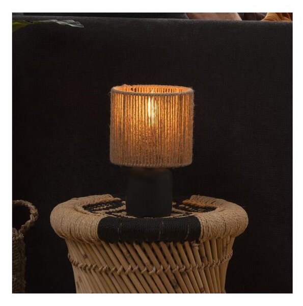 Atmosphera - Lampada da tavolo KOBY 1xE14/40W/230V canapa/nero