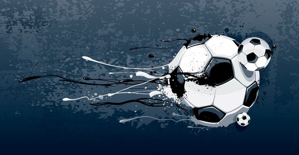 Carta da parati Pallone da calcio con schizzi di vernice, Carta da parati per Bambini, Carta da parati popolare, u95009 - Tapeko.it