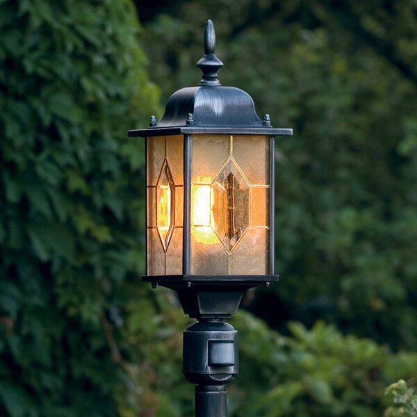 Konstsmide Lampada camminamento Milano con sensore presenza MILANO, Nero, Plastica, Moderno