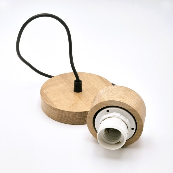 Lampadario a sospensione con filo HARMONY 1xE27/15W/230V diametro 25 cm bianco/quercia