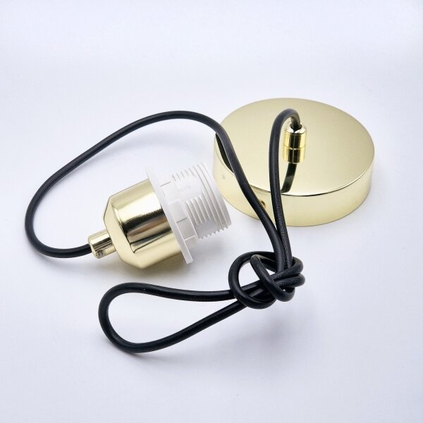 Lampadario a sospensione con filo HARMA 1xE27/15W/230V diametro 30 cm bianco/oro