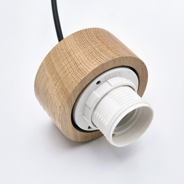 Lampadario a sospensione con filo HARMONY 1xE27/15W/230V diametro 25 cm bianco/quercia
