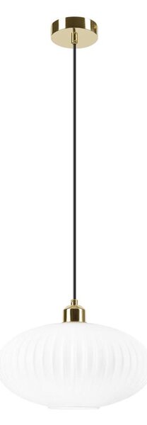 Lampadario a sospensione con filo HARMA 1xE27/15W/230V diametro 30 cm bianco/oro