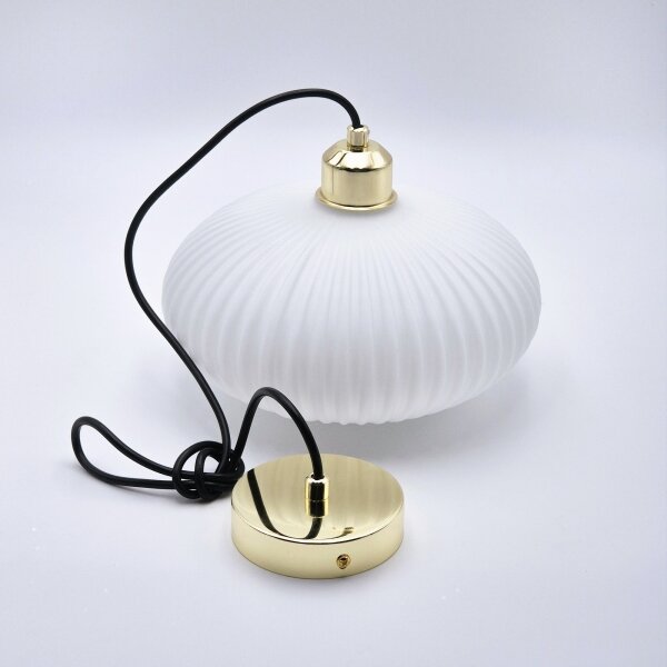 Lampadario a sospensione con filo HARMA 1xE27/15W/230V diametro 25 cm bianco/oro