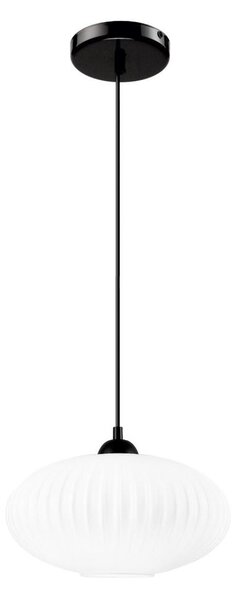 Lampadario a sospensione con filo HARMA 1xE27/15W/230V diametro 30 cm bianco/nero