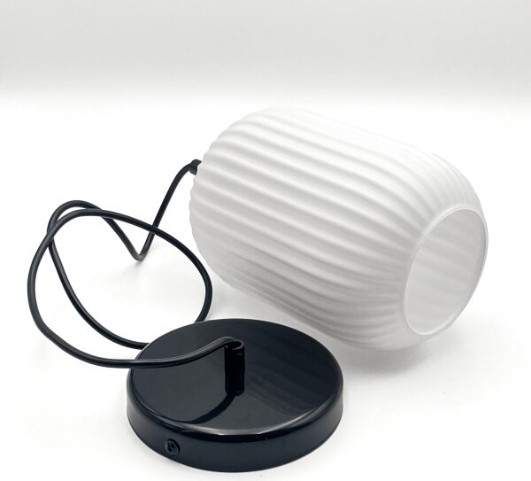 Lampadario a sospensione con filo HARMA 1xE27/15W/230V diametro 14 cm bianco/nero
