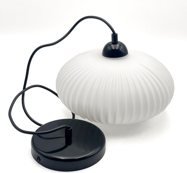 Lampadario a sospensione con filo HARMA 1xE27/15W/230V diametro 30 cm bianco/nero