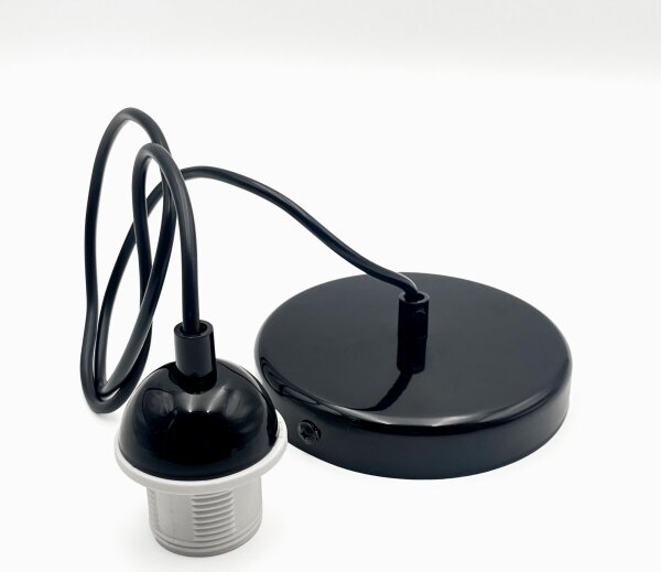 Lampadario a sospensione con filo HARMA 1xE27/15W/230V diametro 30 cm bianco/nero