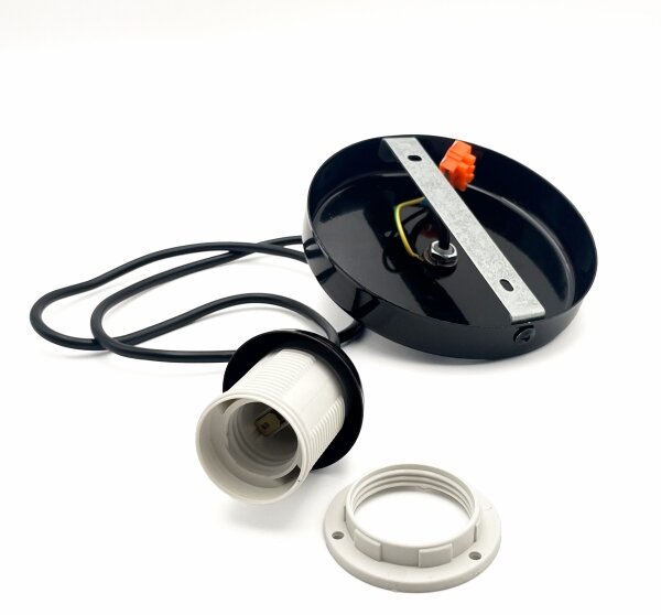 Lampadario a sospensione con filo HARMA 1xE27/15W/230V diametro 30 cm bianco/nero