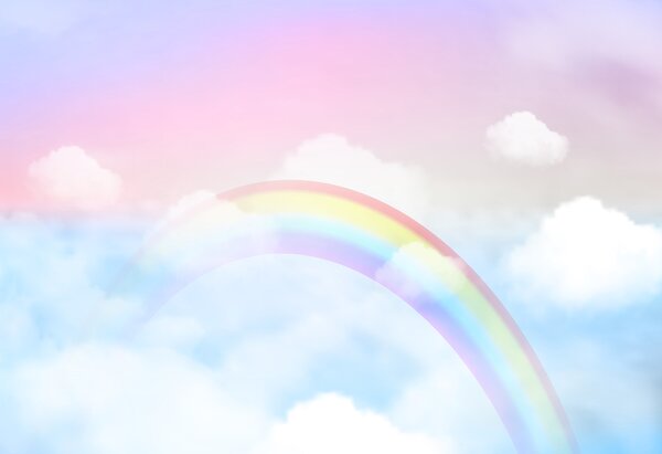 Carta da parati Arcobaleno nel cielo, Carta da parati per Bambini, Carta da parati popolare, u95094 - Tapeko.it