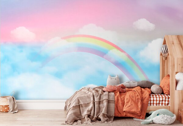 Carta da parati Arcobaleno nel cielo, Carta da parati per Bambini, Carta da parati popolare, u95094 - Tapeko.it