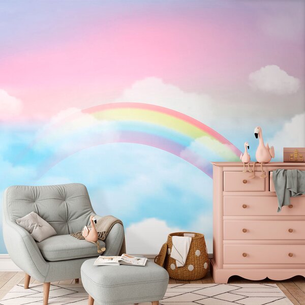 Carta da parati Arcobaleno nel cielo, Carta da parati per Bambini, Carta da parati popolare, u95094 - Tapeko.it