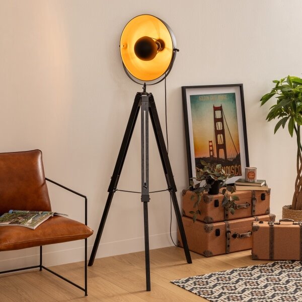 Atmosphera - Lampada con piedistallo LAHTI 1xE27/25W/230V paulownia