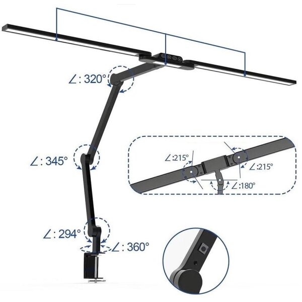 Lampada da tavolo LED dimmerabile con funzione Touch LED/24W/230V 3000-6500K CRI 92 nero